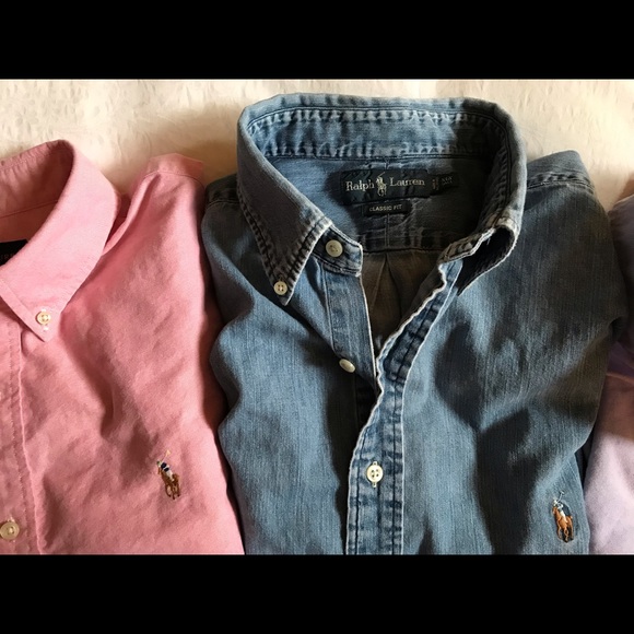 Five Ralph Lauren Polo Button-Down Oxford Shirts - Picture 4 of 6